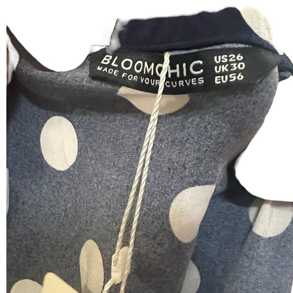 Plus size polka dot flowy dress- bloomchic Size 26 NWT flattering - Picture 2 of 2